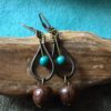 46.Turquoise,wooden beads earrings