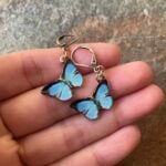 280. Blue butterfly earrings