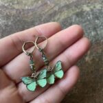 283.Green enamel earrings