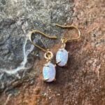 284.small oval opal earrings
